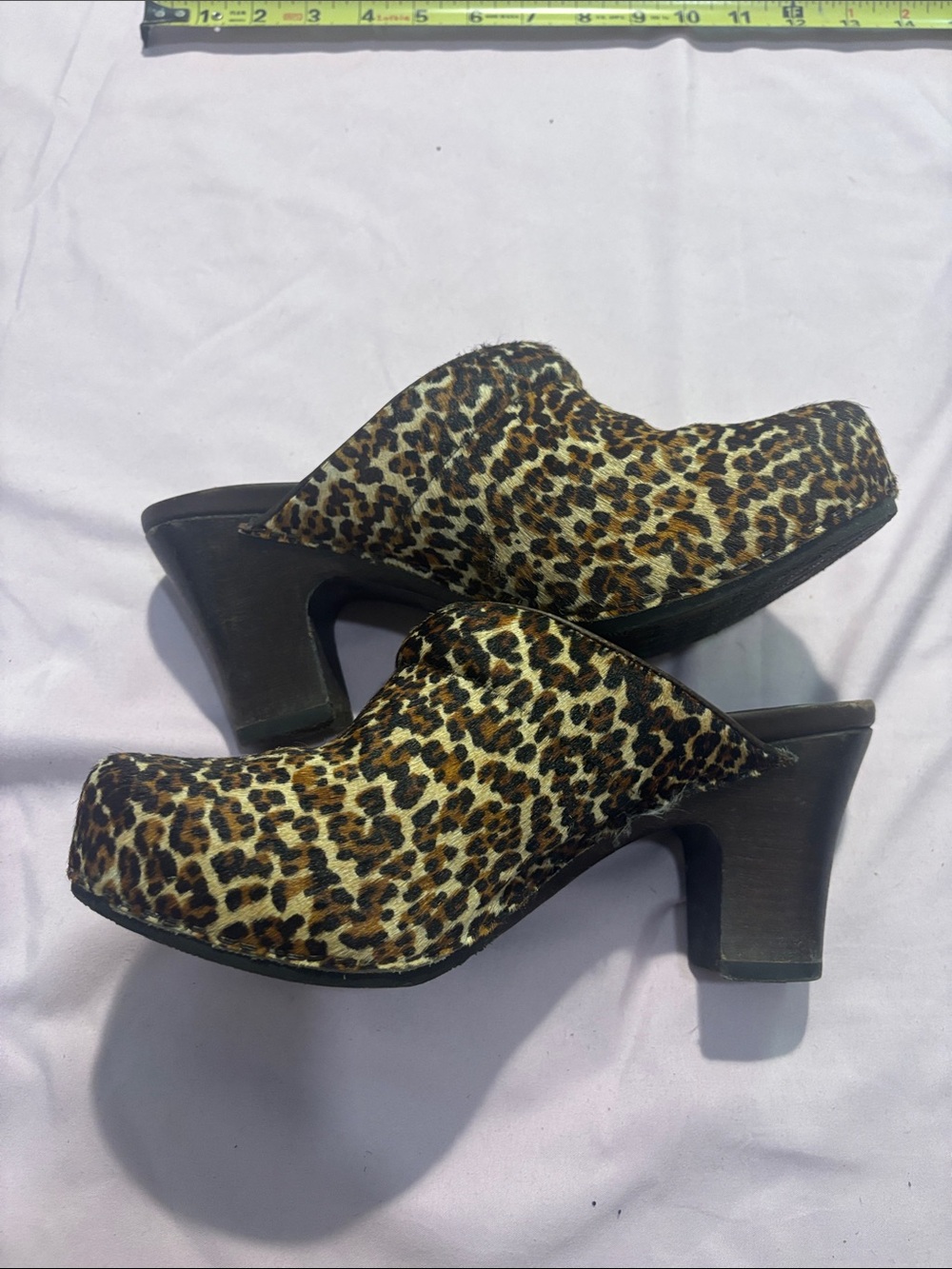 Dansko Leopard Print Platform Clog Mules - Brown Black